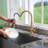 Willow 1.8 GPM Pull Down Kitchen Faucet with Deck Plate and Digital Display-92967629
