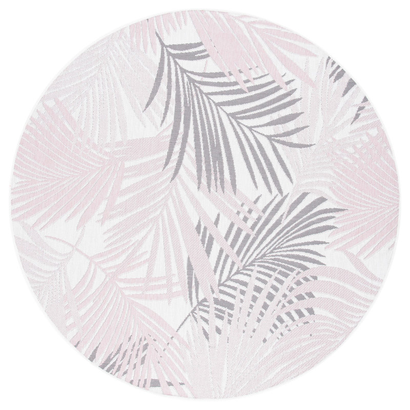 Tapis d'intérieur / extérieur à motif floral Courtyard Performance, Rond 6 pi 7 po