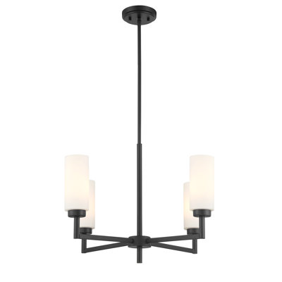 Oreane 4-Light Chandelier in Matte Black