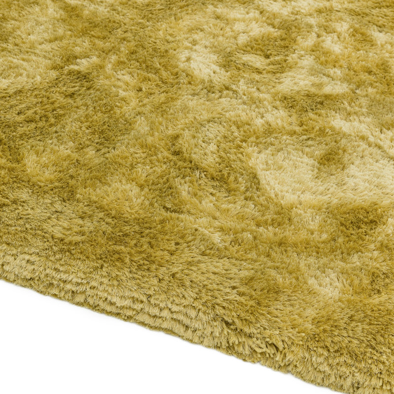 Plush Deep Pile Shaggy Yellow Rug, Rectangle 200 x 230cm
