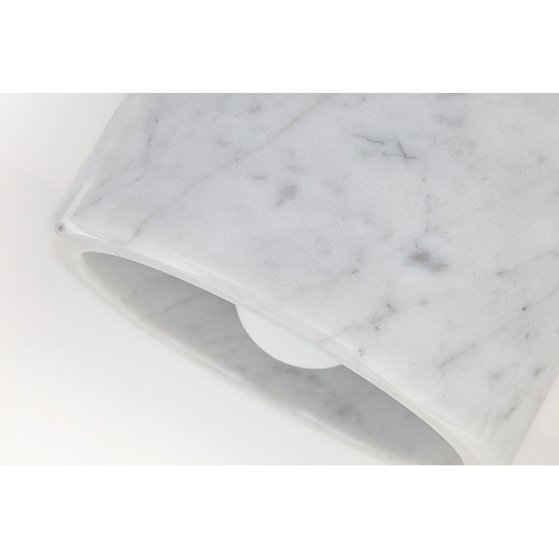 Loris 1 Light Flush Mount/Wall Sconce - Polished Nickel Finish, White Marble
