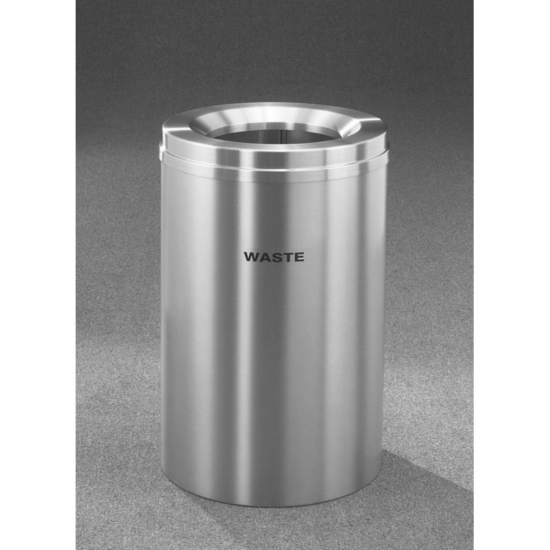 Poubelle à recyclage multiple 45 gallons à triple unité RecyclePro Value Series, Aluminium satiné