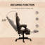 PU Leather Office Gamer Chair High Back Swivel Recliner with Footrest, Lumbar Support, Adjustable Height