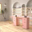 Bureau d'ordinateur rose