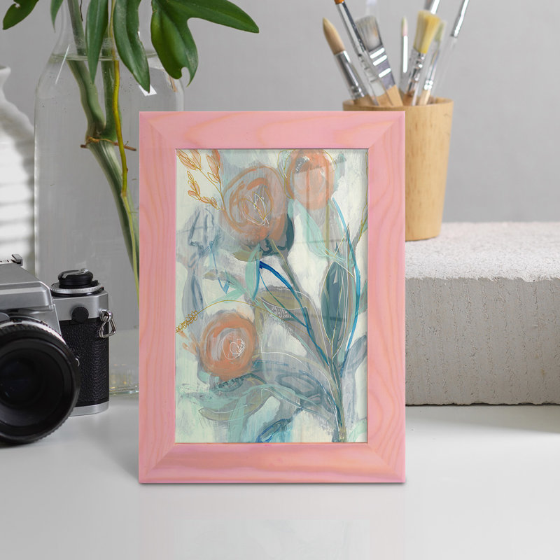 «Flower Grouping I», impression sur papier, H 9 po x l 7 po x P 1 po, Rose