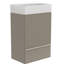 Meuble-lavabo gris cachemire - 50 cm (20 po) - Moderne sur pied avec meuble en céramique