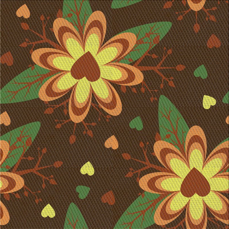 Tapis brun à motif floral Zayyan, Carré 5 pi