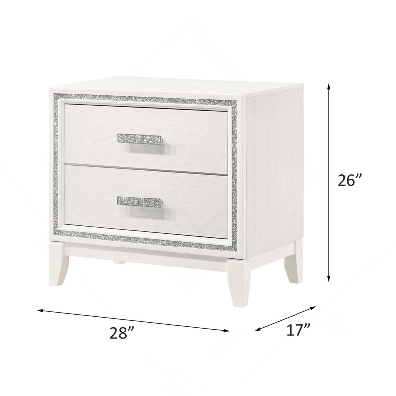Table de chevet Haiden, Blanc