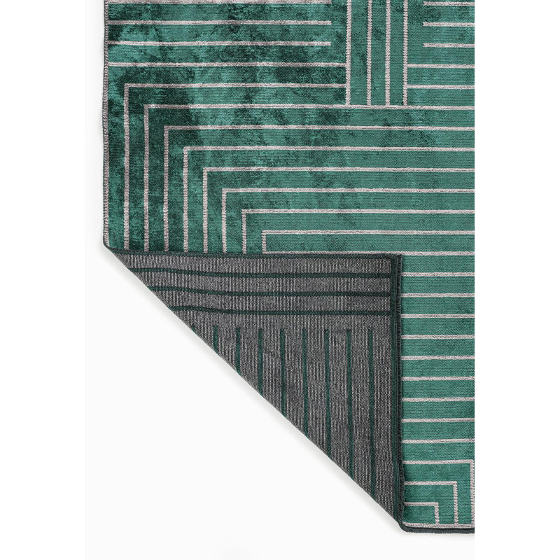 Riplee Geometric Hand Loom Indoor / Outdoor Area Rug, Rectangle 7'10" x 9'10"