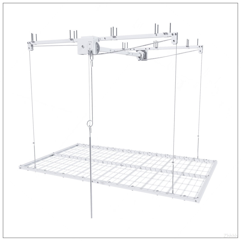Étagère de rangement blanche pour garage 4 x 8 pi pour plafonds hauts de 10 à 12 pi, fabrication entièrement en acier d'une capacité de 350 lb avec verrou de sécurité (installation requise, organisateur de garage robuste)