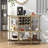 Itasca Metal Wine Bar Stand with 4-Tier Storage, Tempered Glass Wine Rack Table with Glass Holders