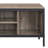Hadlei Rustic Oak and Black TV Stand with 1 Sliding Door
