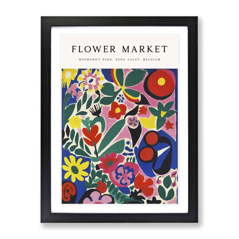 Belgium Flower Market Exhibition No.1 - Single Picture Frame Print on Wood, 46cm H x 34cm W x 2cm D
