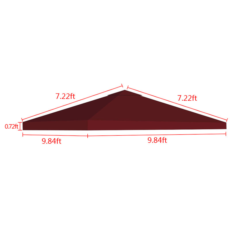 Abri de remplacement pour pavillon de jardin, Rouge