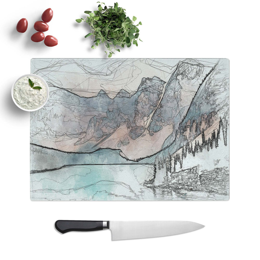 Glass Mountains by Lake Moraine Canada in Abstract Chopping Board