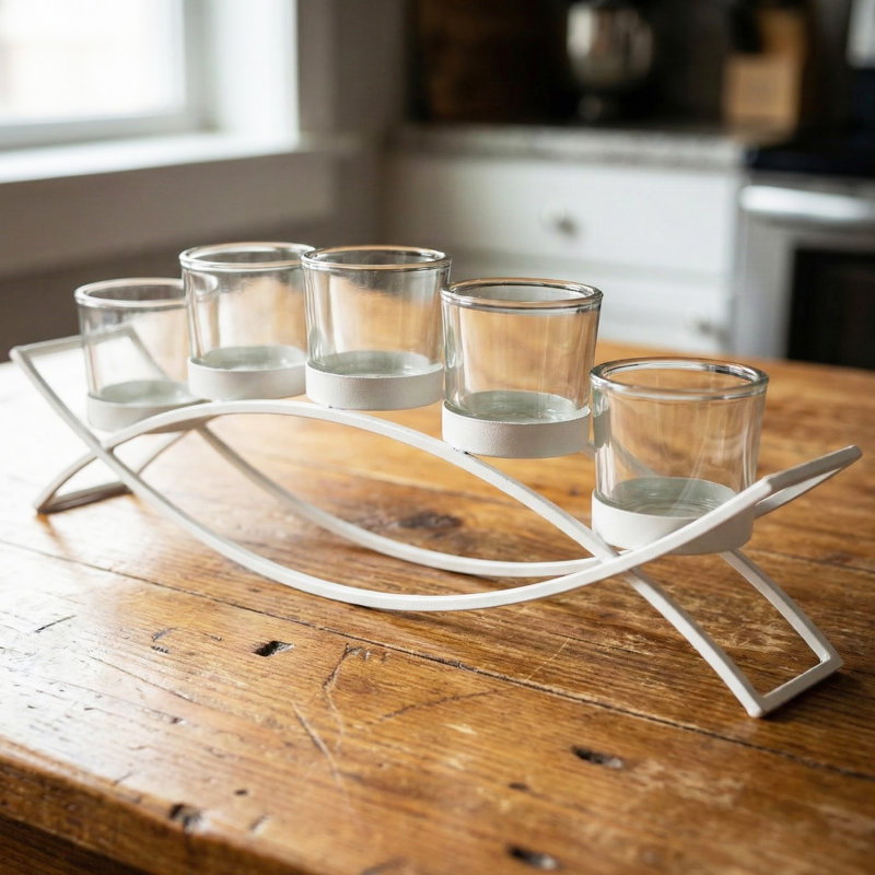 Centre de table en fer Iron, Blanc