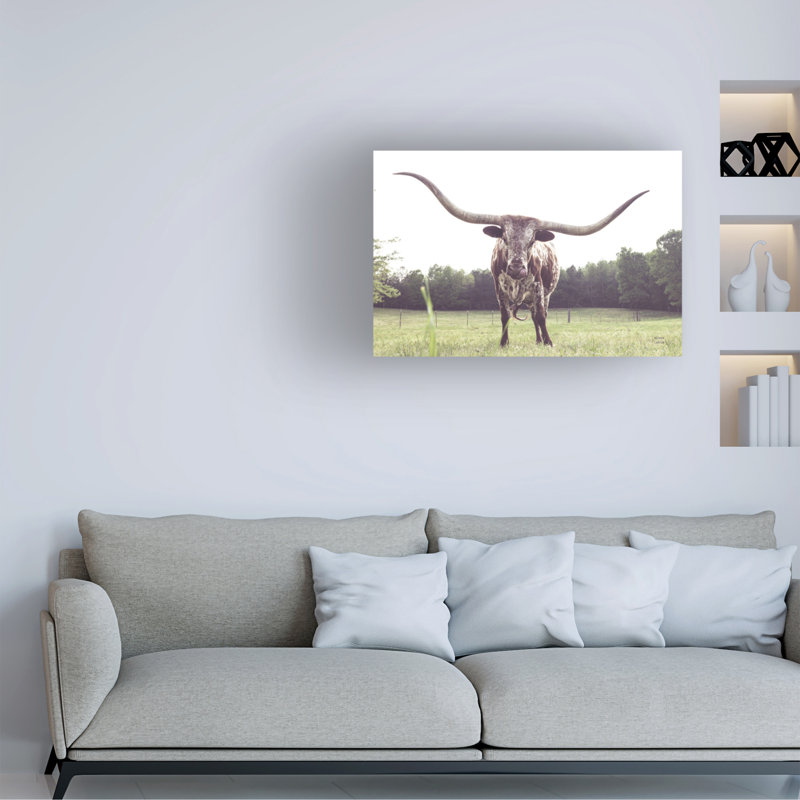 «Rhin Nathan Larson Longhorn Last Call», art mural sur toile, H 30 po x l 47 po