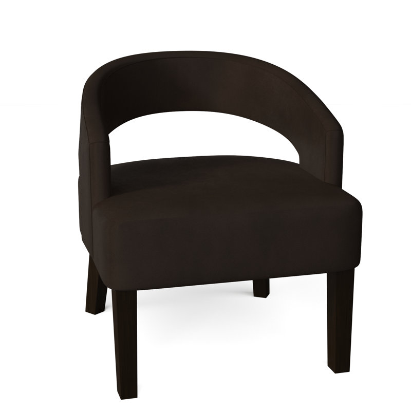 Fauteuil demi-tonneau Carly, Marron foncé, Dudley chamois
