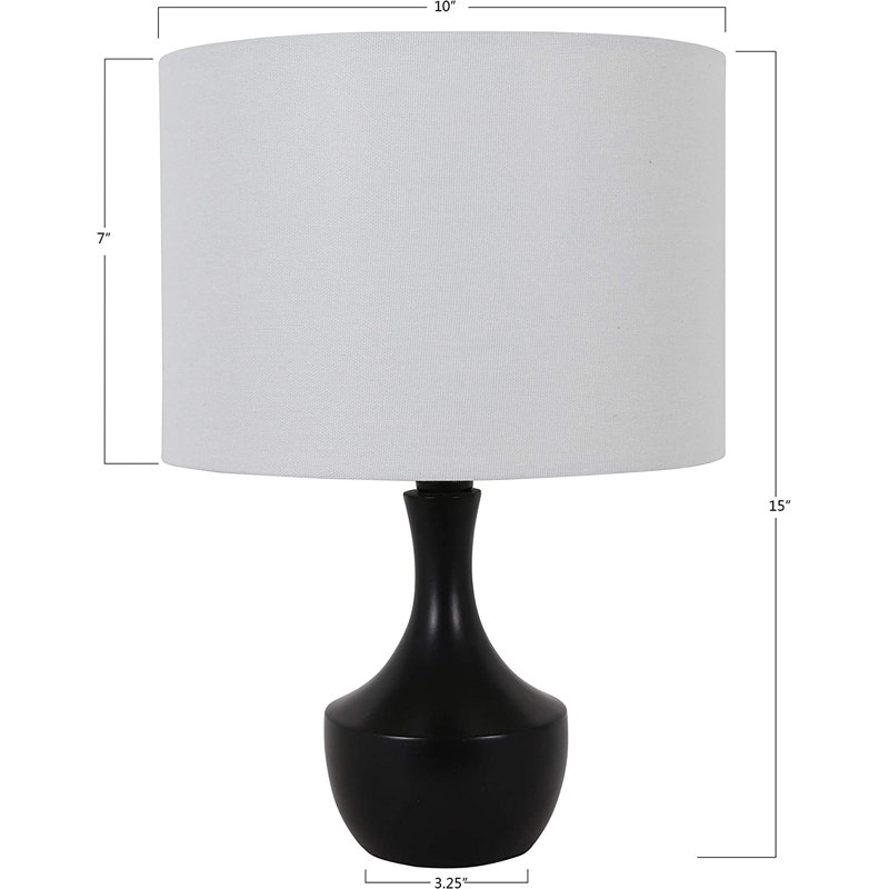Lampe de table 15 "noir satiné