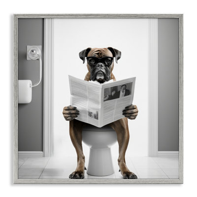 " Trinx Boxer Dog And Newspaper " by Lazar Studio