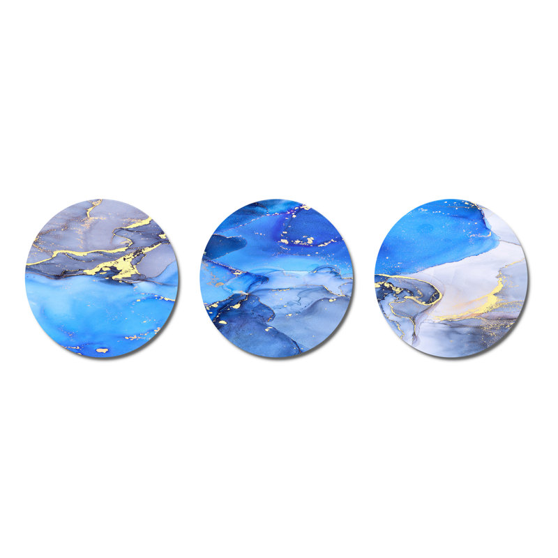Ensemble de 3 décorations murales fluides de luxe