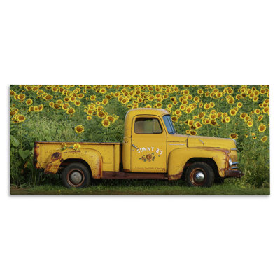 " Yellow Sunflower Field Truck " by Carrie Ann Grippo-Pike