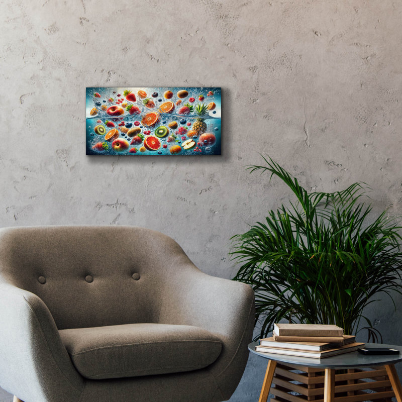«Water» par Rey Klimt, art mural sur toile, H 12 po x l 24 po