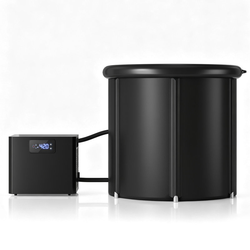 Baignoire à eau froide gonflable 105 gallons avec refroidisseur d'eau 1/3 HP, couvercle isolé et filtre lavable