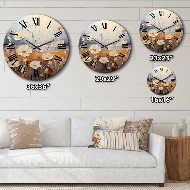 Chloeigh - Horloge murale florale, Grand