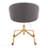 Gold Metal & Gray Faux Leather Contemporary/Glam Task Office Chair-224385261