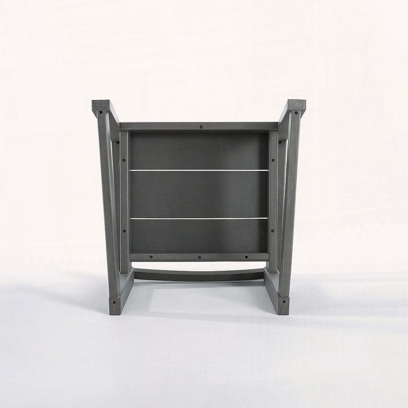 HDPE Armchair with Backrest – 100% Recycled Plastic, Modernist Design for Patio & Garden, Gray
