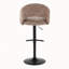 Ensemble de 2 tabourets de bar réglables pivotants, structure en métal noir avec tissu brun et repose-pieds en T-8445266-8445271