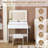 Modern Large Mirror Vanity Desk With 5 Drawers, Adjustable Lighting, And Built-In Power Outlet For Enhanced Makeup And Styling Experience-1154462955