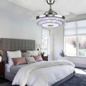 42'' Tarquinia 4 - Blade LED Ceiling Fan with Remote Control, Bluetooth and Speaker