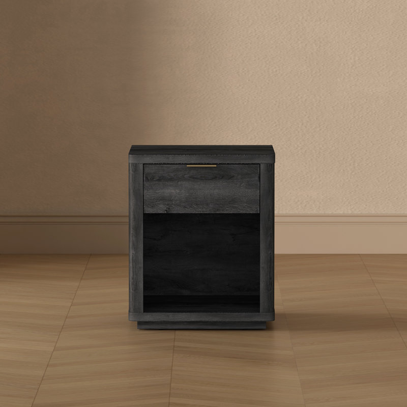 Table de chevet moderne à extension complète 20 po Evelyn, Gris anthracite
