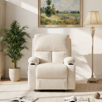 79cm Wide Chenille Glider Standard Recliner with Massager