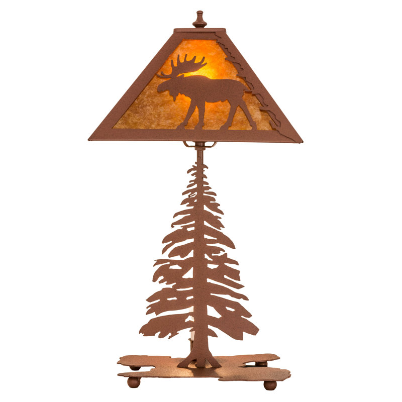 Rustic Lodge Table Lamp, Amber