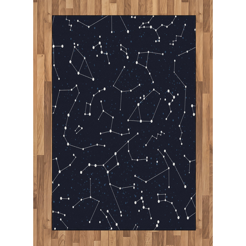Tapis décoratif à haute densité en fibres de polyester à haute densité Constellation, Rectangle— 4 pi x 5 pi 8 po