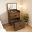 Bureau de coiffeuse 3 en 1 avec miroir éclairé et tabouret, coiffeuse à plateau rabattable, rangement compact pour la chambre à coucher, la salle de bain et le vestiaire