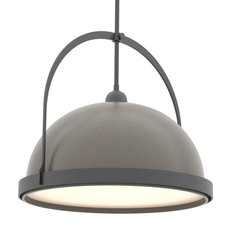 Atlas 1 - Light Single Dome Pendant, 22.3" - 67.3", Dark Smoke, Black