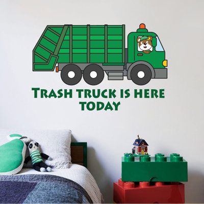 Décalcomanie murale Trash Truck Is Here Today