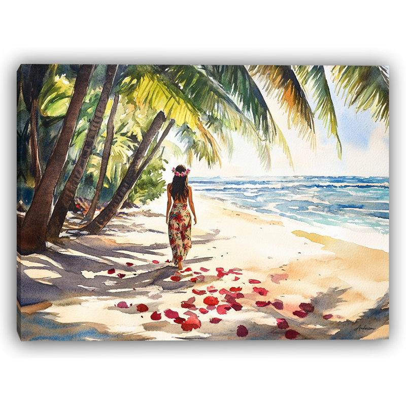 Whispers of the Tropics - Pieds nus le long de la côte, H 30 po x l 40 po