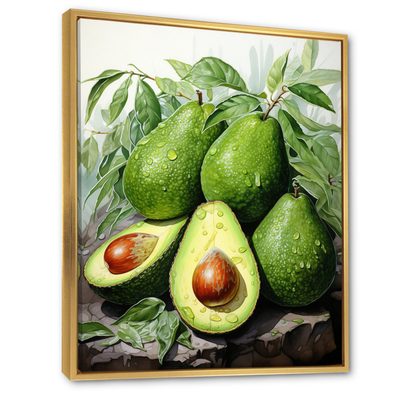 Fruit Lush Avocado II " Fruit Lush Avocado II ", Gold Framed, 44" H x 34" W x 1,5" D