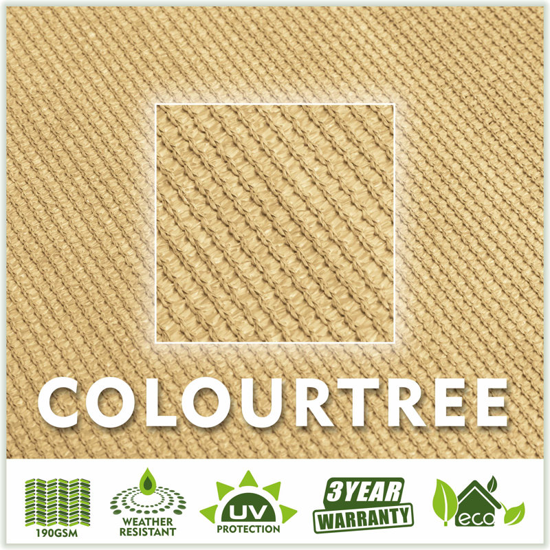 ColorTree Customizable Right Triangle Sun Shade Sail - Durable & UV-Resistant, Sand Beige, 5x7x8.6