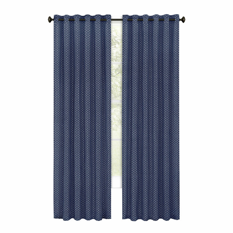 Rideau en polyester Mckinslee, Bleu, L 42 po x L 84 po