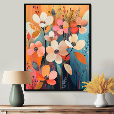 «Knowlton Abstract Colorful Botanical Harmony Dogwood Flowers III», art mural sur toile de cornouiller