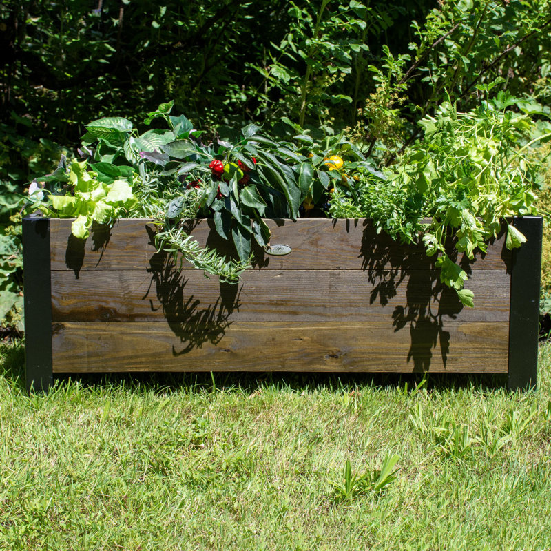 Wood Planter Box, 15.35" H x 12.60" W x 37" D, Cocao Brown