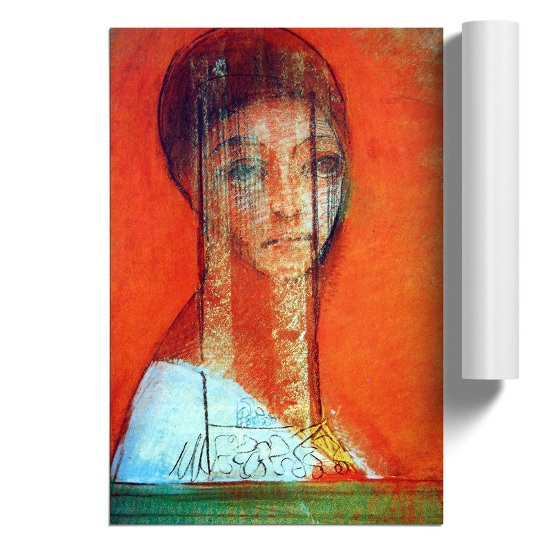 Veiled Woman by Odilon Redon - Wall Art, 30cm H x 21cm W x 0.1cm D
