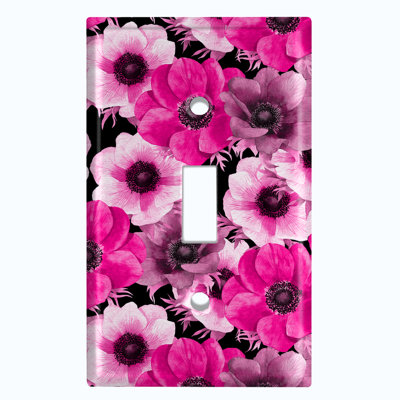 Flowers Patterned 1 - Gang Toggle Light Switch Standard Wall Plate