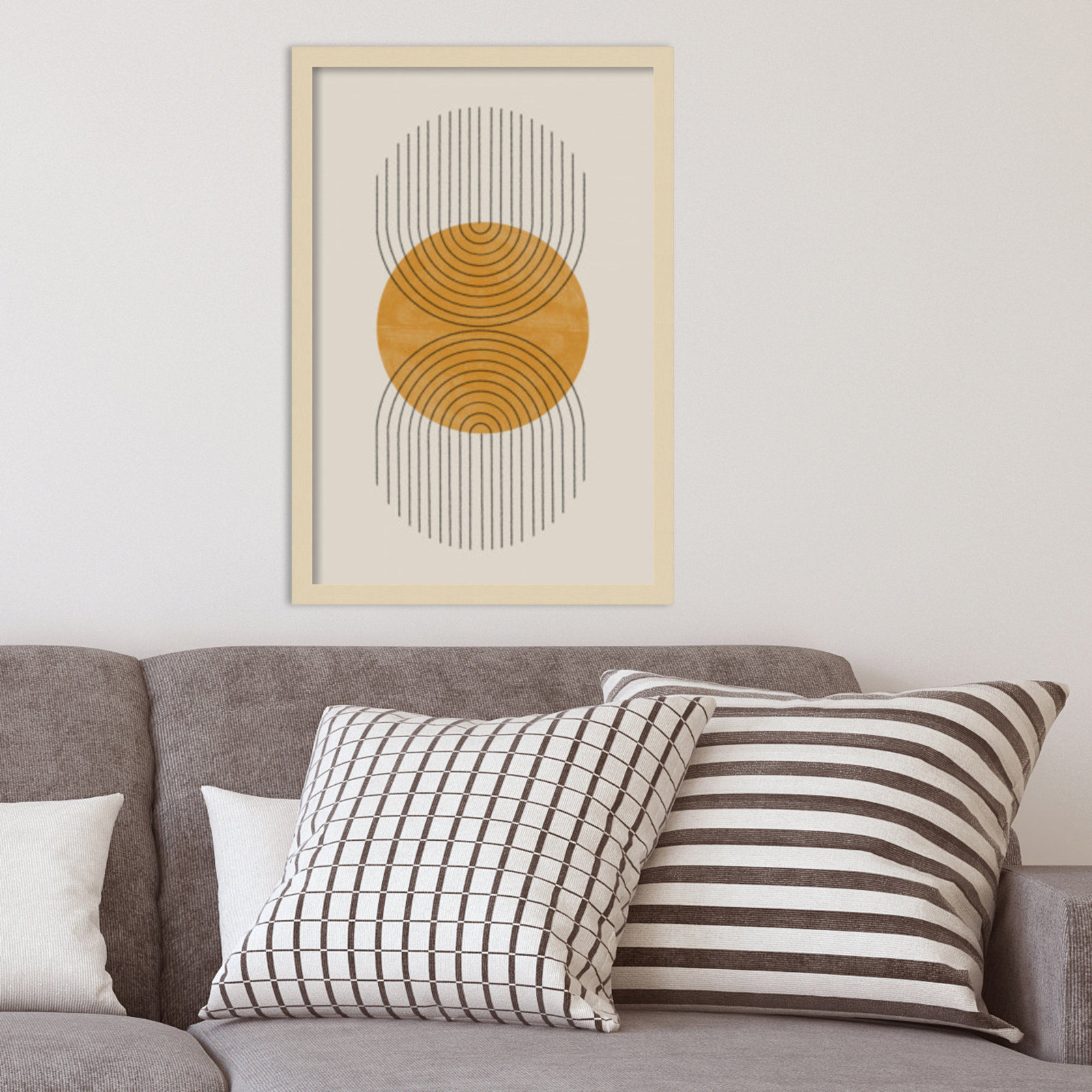 Perfect Point Yellow by The MIUUS STUDIO, Brown Framed, 25" H x 17" W x 1" D